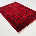 Afgan Türkmen desenli tezgah dokuma halı, bordo, 90x150 cm — Halıcızade