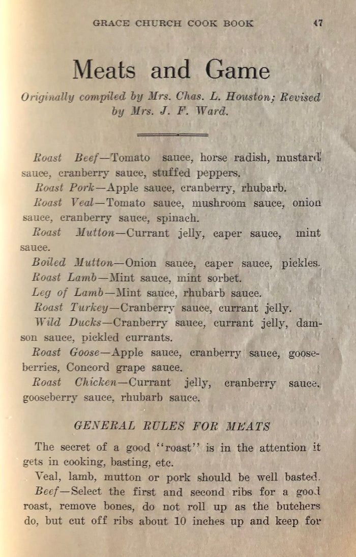 (Oregon) Women's Guild. Grace Church Cook Book