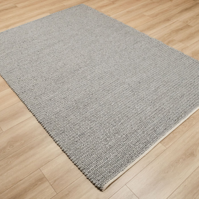 Örge Serisi Çizgi Desenli El Dokuma Yün Halı, gri, 80x150 – 200x300 cm — Halıcızade