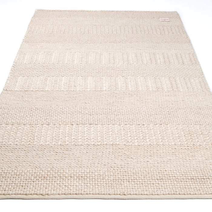 Örge Serisi El Dokuma Çizgi Desenli Krem Halı — 80x150, 80x300, 130x190, 170x240 cm