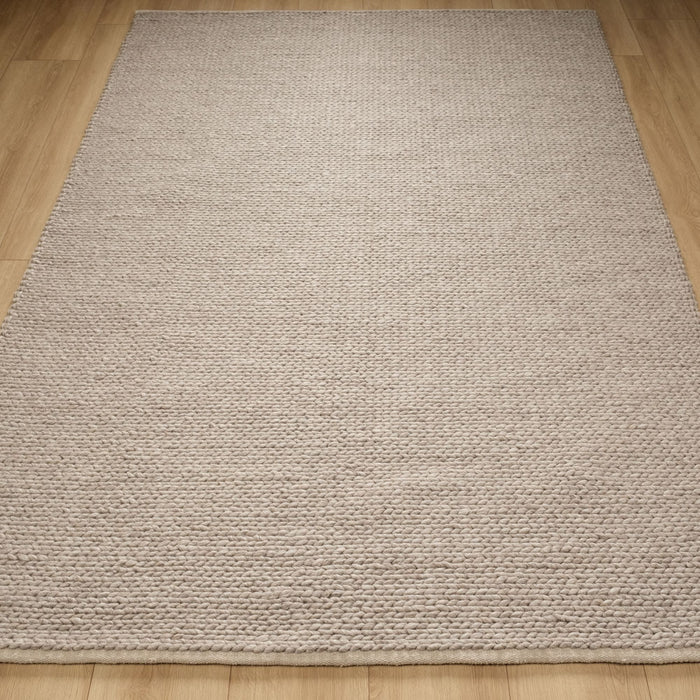Örge Serisi El Dokuma Çizgi Desenli Vizon Halı — 80x150, 80x300, 130x190, 170x240 cm