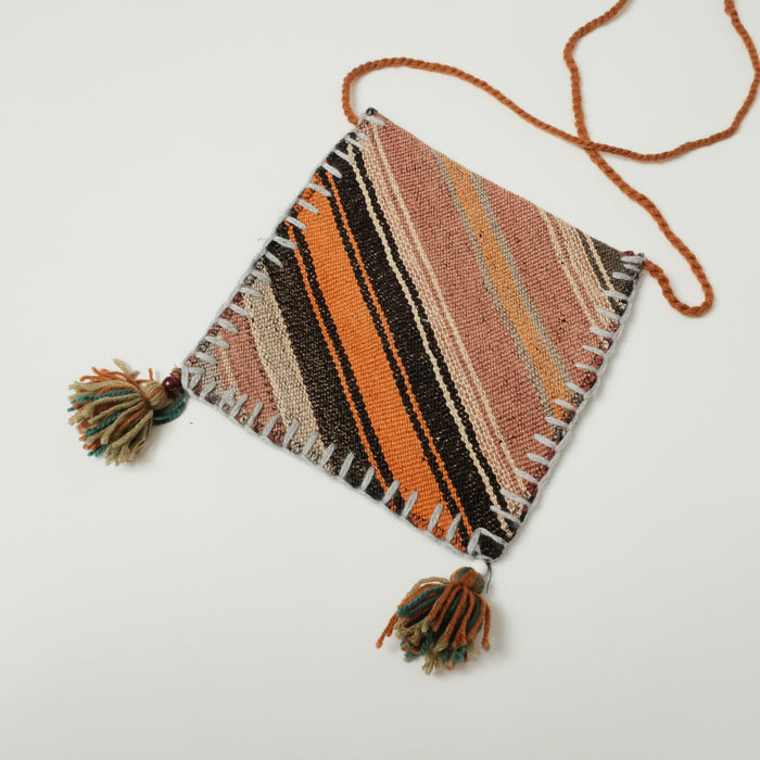 Otantik El Dokuma Anadolu Desenli Yün Kilim Çanta