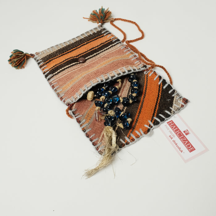 Otantik El Dokuma Anadolu Desenli Yün Kilim Çanta