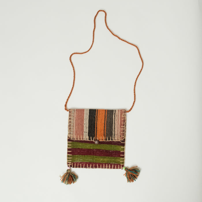 Otantik El Dokuma Kilim Çanta, rengarenk, 25x26 cm — Halıcızade