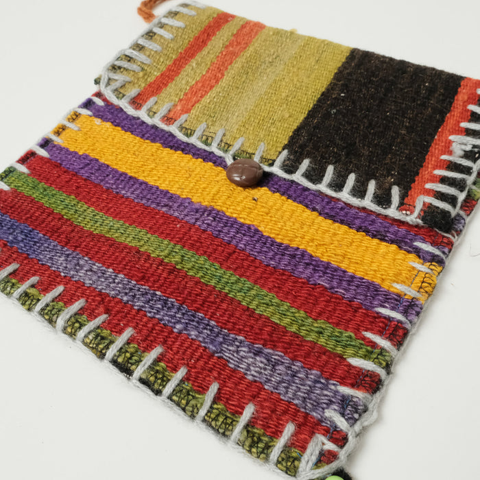 Otantik El Dokuma Yün Kilim Çanta — 25x26 cm