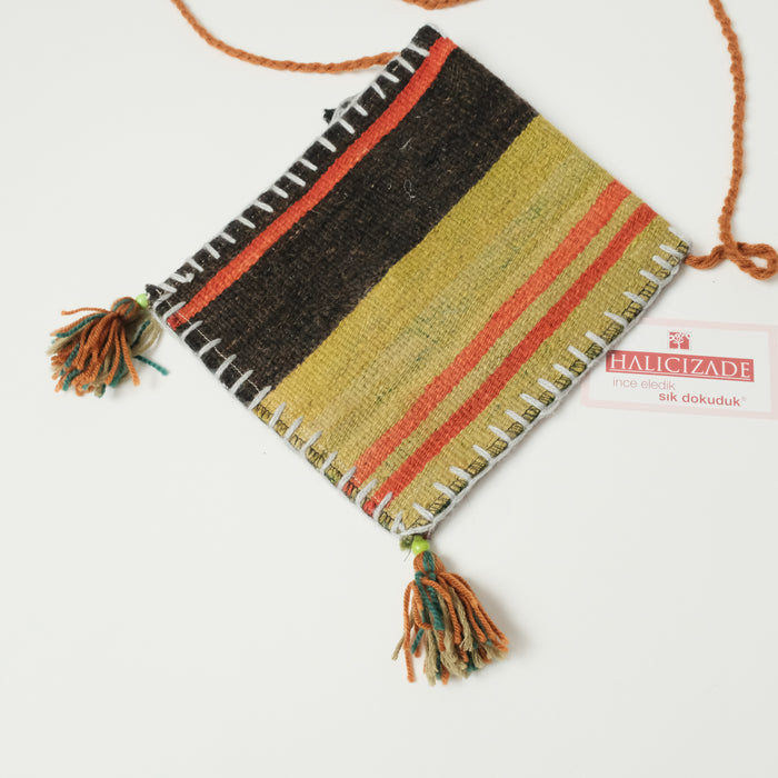 Otantik El Dokuma Yün Kilim Çanta