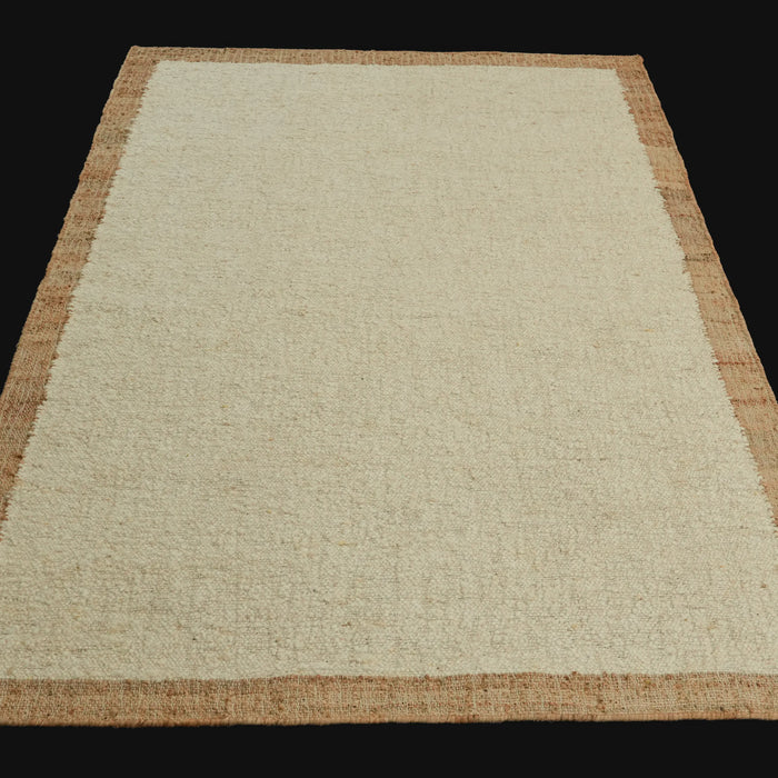 Otto Jüt Serisi El Dokuma Sade Desenli Krem Halı — 80x150, 120x180, 170x240, 200x300 cm