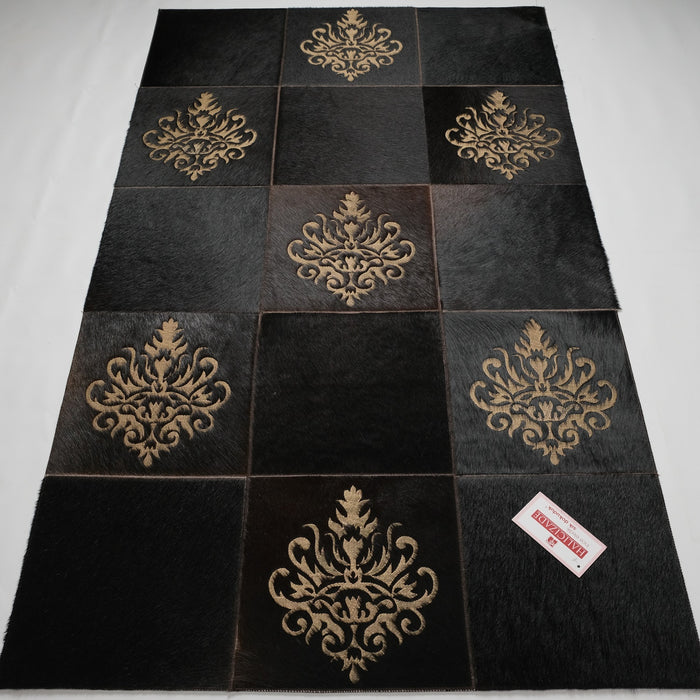 Patchwork Desenli Deri - Post Halı — 89x150 cm