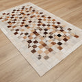 Patchwork Desenli Deri Krem Halı, 91x152 cm — Halıcızade