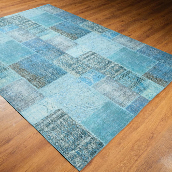 Patchwork Desenli Dijital Baskı Halı, mavi, 200x300 cm — Halıcızade