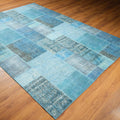 Patchwork Desenli Dijital Baskı Halı, mavi, 200x300 cm — Halıcızade