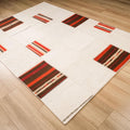 Patchwork Desenli El Dokuma Kendir Halı, beyaz, 120x180 – 160x230 cm — Halıcızade