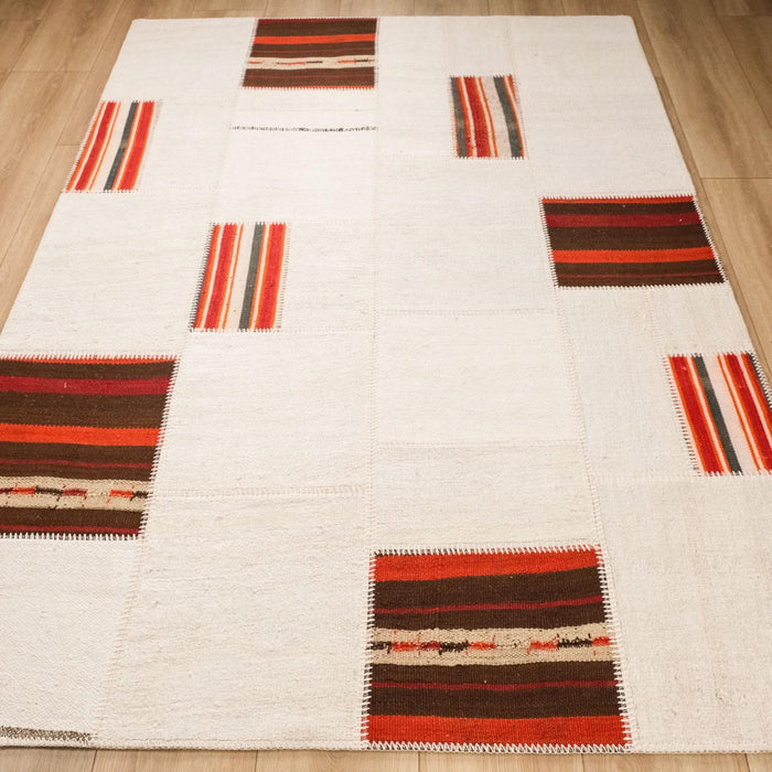 Patchwork Desenli El Dokuma Kendir Halı — 120x180, 160x230 cm