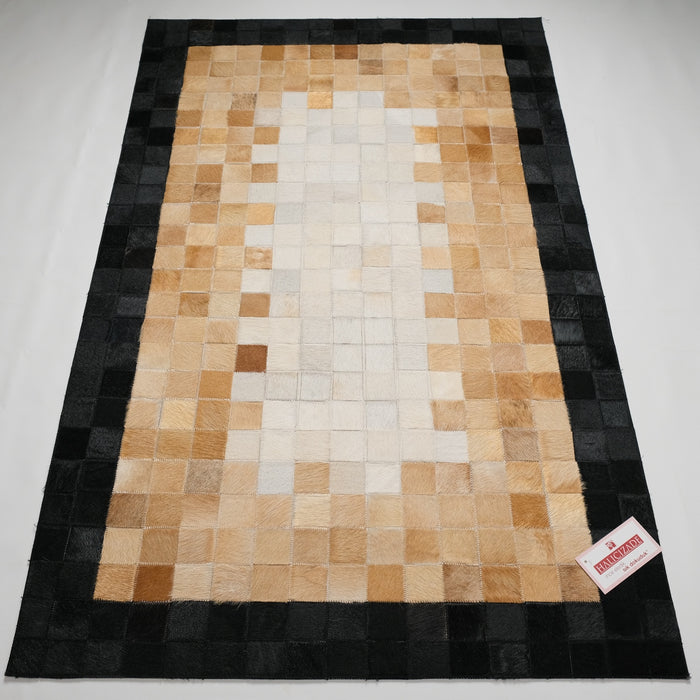 Patchwork Desenli Deri - Post Halı — 92x147 cm