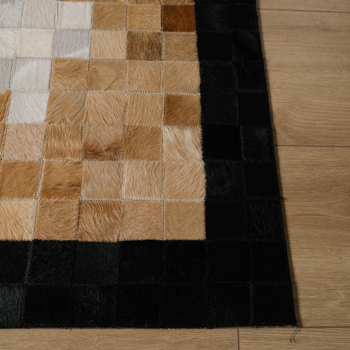 Patchwork Desenli Deri - Post Halı — modern tasarım