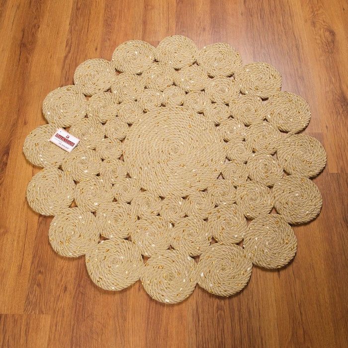 Patna Serisi Geometrik Desenli Makine Dokuma Halı, krem, 90x90 – 150x150 cm — Halıcızade