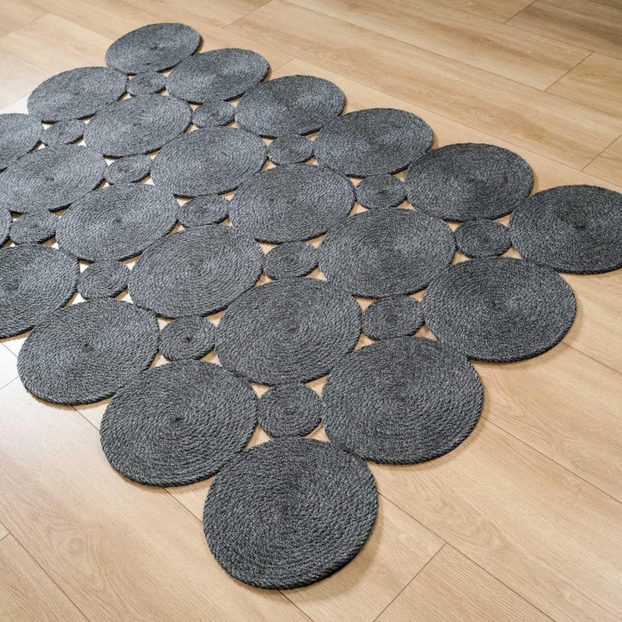 Patna Serisi Geometrik Desenli Makine Dokuma Halı, antrasit, 120x180 cm — Halıcızade