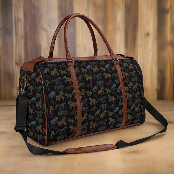 Personalized Multicolor Leather Travel Bag - Cozy Corner