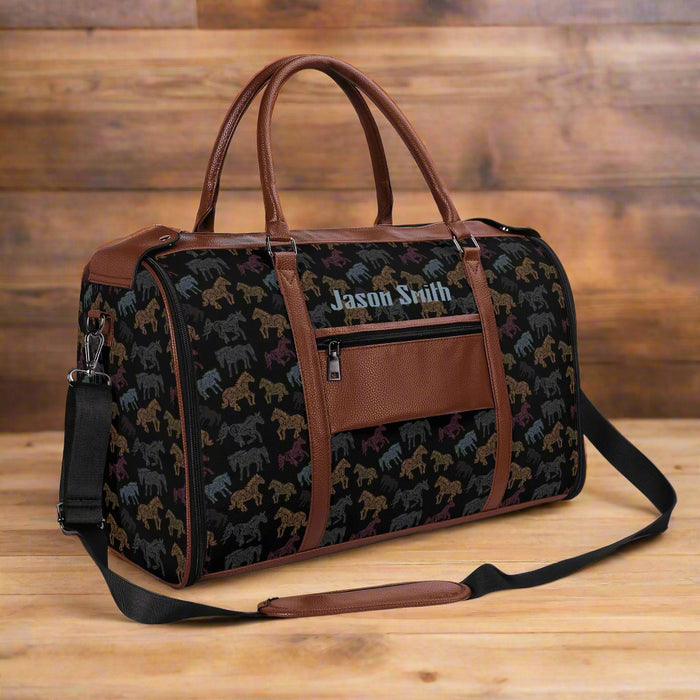 Personalized Multicolor Leather Travel Bag - Cozy Corner