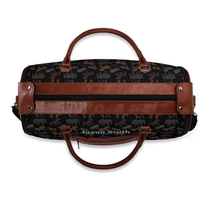 Personalized Multicolor Leather Travel Bag - Cozy Corner