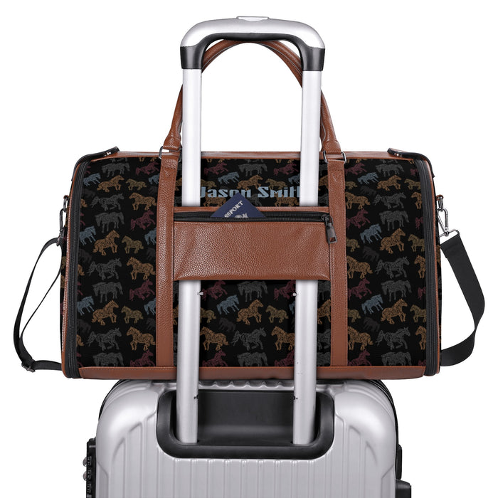 Personalized Multicolor Leather Travel Bag - Cozy Corner