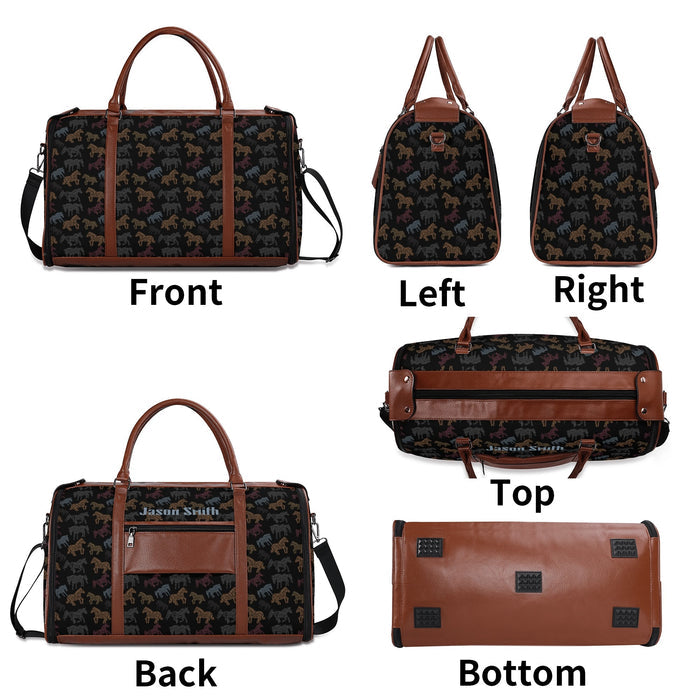 Personalized Multicolor Leather Travel Bag - Cozy Corner