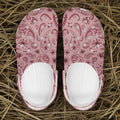 Pink and Burgundy Paisley Print Classic Slip On Shoes - Cozy Corner
