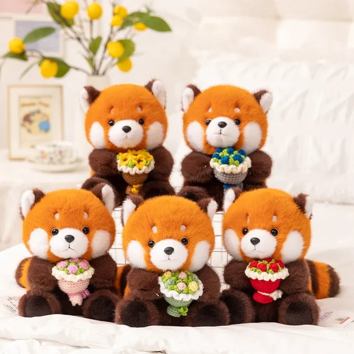 Red Panda Flower Bouquet Plush