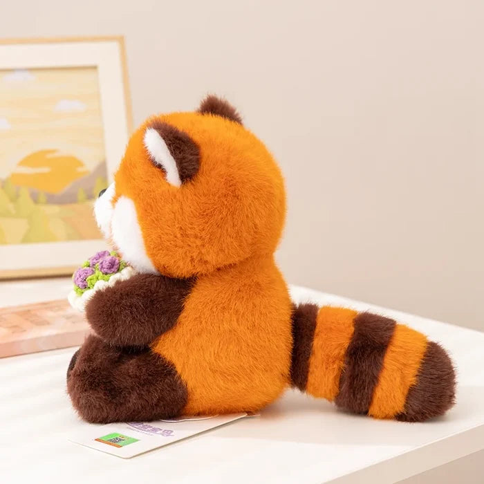 Red Panda Flower Bouquet Plush