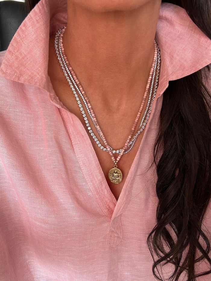RHODONITE BUDDHA NECKLACE