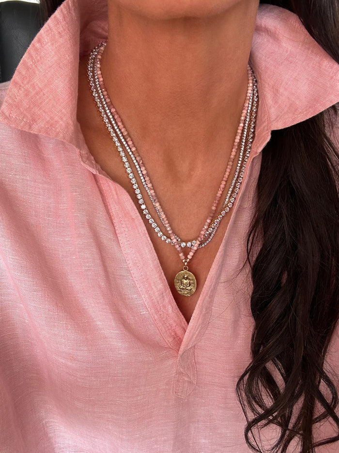 RHODONITE BUDDHA NECKLACE