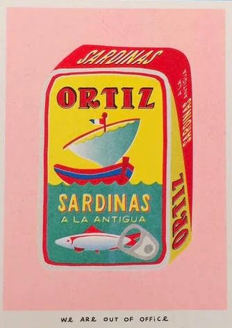 Risograph Print: Ortiz Sardinas - Can Full of Sardines