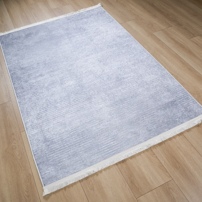 Sade Desenli Dijital Baskı Halı, gri, 120x180 cm — Halıcızade