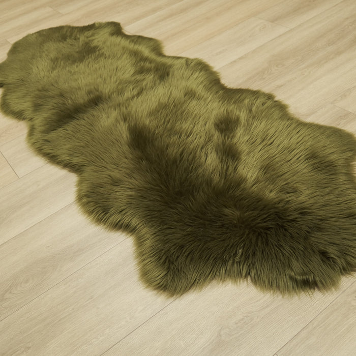 Sade Desenli Makine Dokuma Halı, yeşil, 75x200 cm — Halıcızade