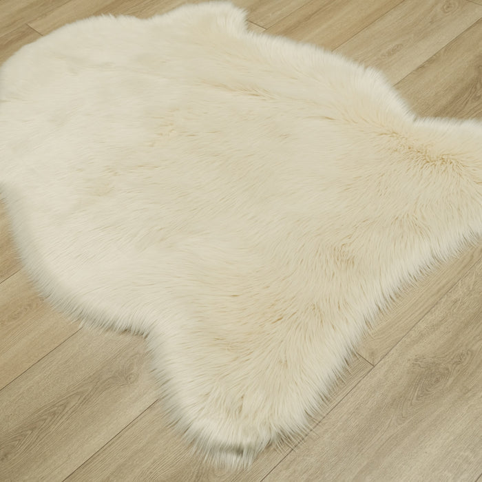 Sade Desenli Makine Dokuma Halı, krem, 100x150 cm — Halıcızade