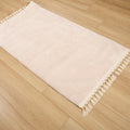 Sade Desenli Makine Dokuma Halı, krem, 80x150 – 100x200 cm — Halıcızade