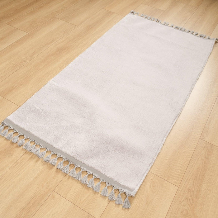 Sade Desenli Makine Dokuma Halı, gri, 80x150 – 120x180 cm — Halıcızade
