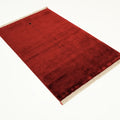 Sade Desenli Tencel Kırmızı Tezgah Dokuma Baş Başa Seccade, 80x130 cm — Halıcızade
