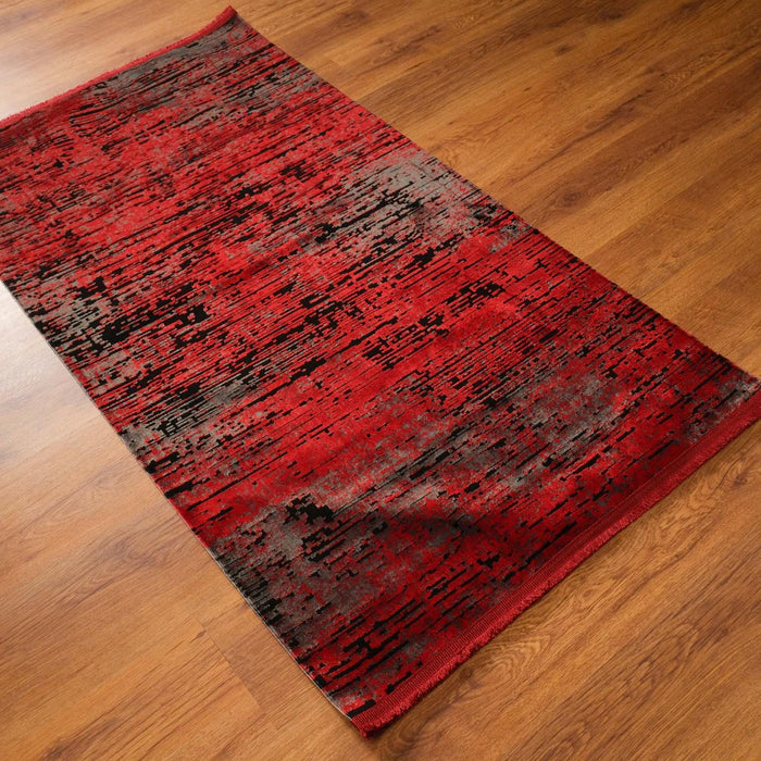 Sateen Serisi Sade Desenli Makine Dokuma Halı, kırmızı, 80x150 – 120x180 cm — Halıcızade