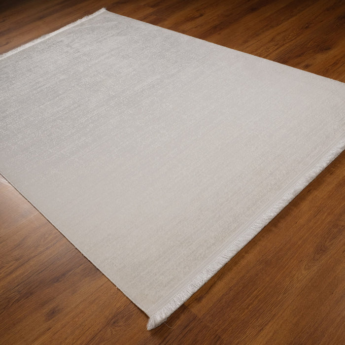 Sateen Serisi Sade Desenli Makine Dokuma Halı, beyaz, 80x150 – 80x300 cm — Halıcızade