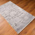 Sateen Serisi Sade Desenli Makine Dokuma Halı, gri, 80x150 – 120x180 cm — Halıcızade