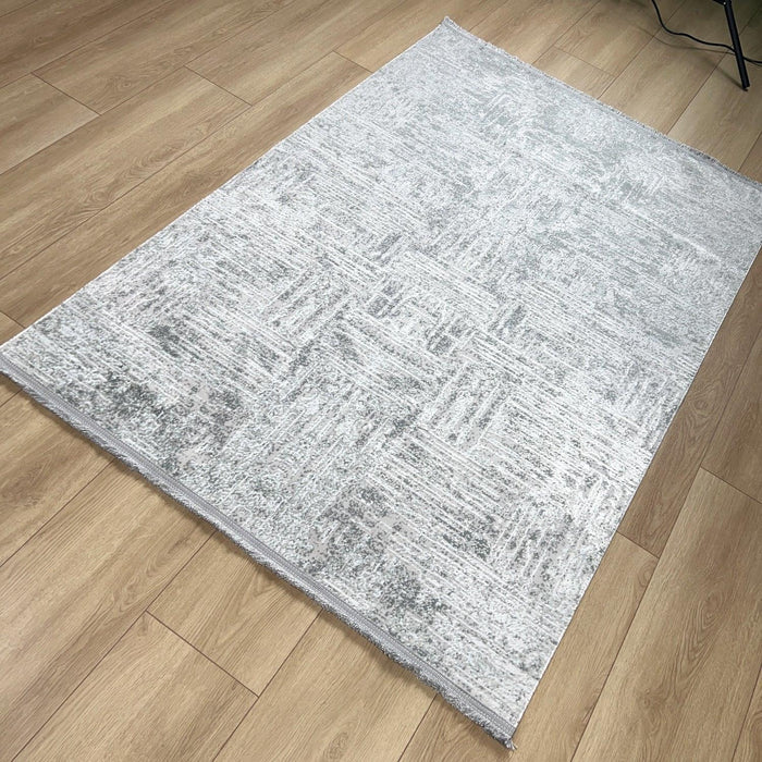 Sateen Serisi Soyut Desenli Makine Dokuma Halı, gri, 120x180 cm — Halıcızade