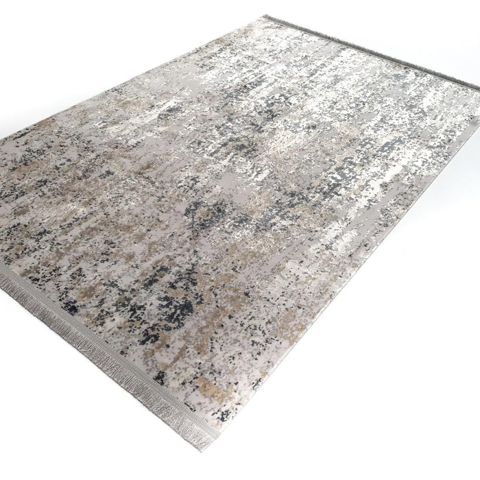 Sateen Serisi Soyut Desenli Makine Dokuma Halı, gri, 120x180 cm — Halıcızade
