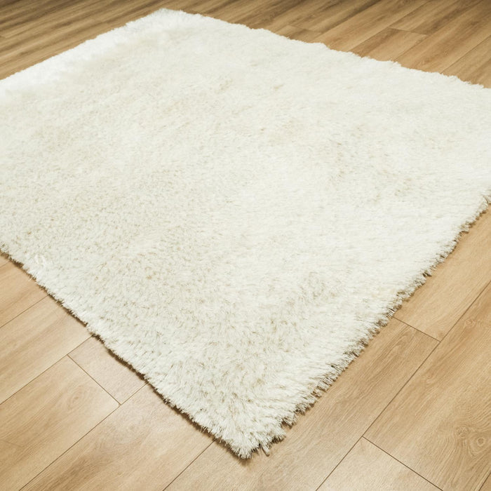 Shaggy Serisi Sade Desenli El Dokuma Halı, beyaz, 115x115 – 170x240 cm — Halıcızade