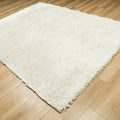 Shaggy Serisi Sade Desenli El Dokuma Halı, beyaz, 115x115 – 170x240 cm — Halıcızade