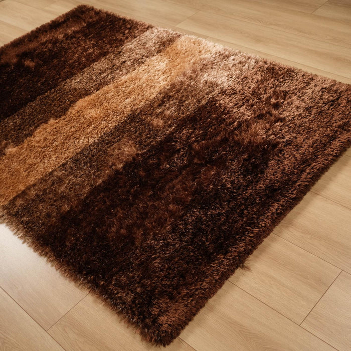 Shaggy Serisi Sade Desenli El Dokuma Halı, kahverengi, 120x180 – 140x200 cm — Halıcızade