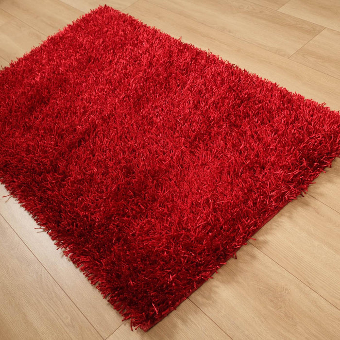 Shaggy Serisi Sade Desenli El Dokuma Halı, kırmızı, 80x150 cm — Halıcızade