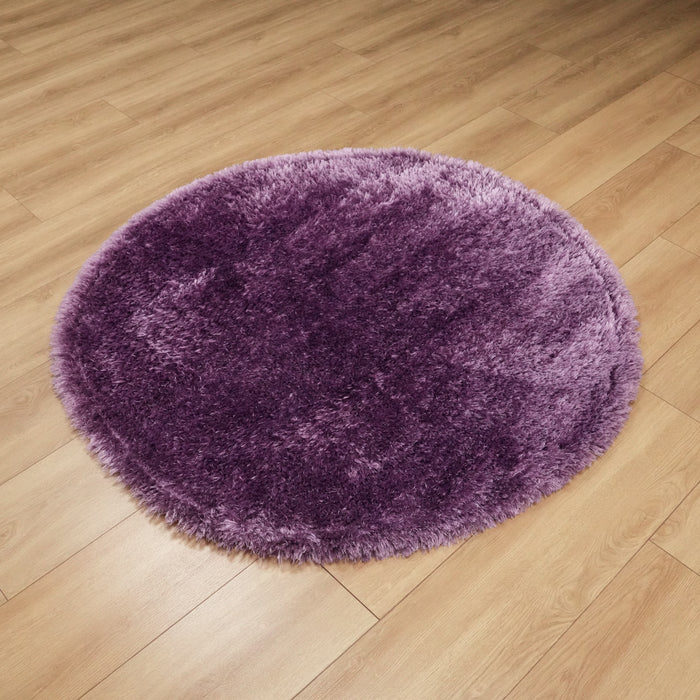Shaggy Serisi Sade Desenli El Dokuma Halı — 135x135 cm