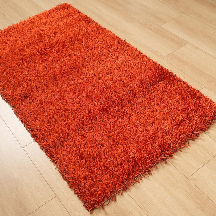 Shaggy Serisi Sade Desenli Makine Dokuma Halı, turuncu, 80x150 cm — Halıcızade