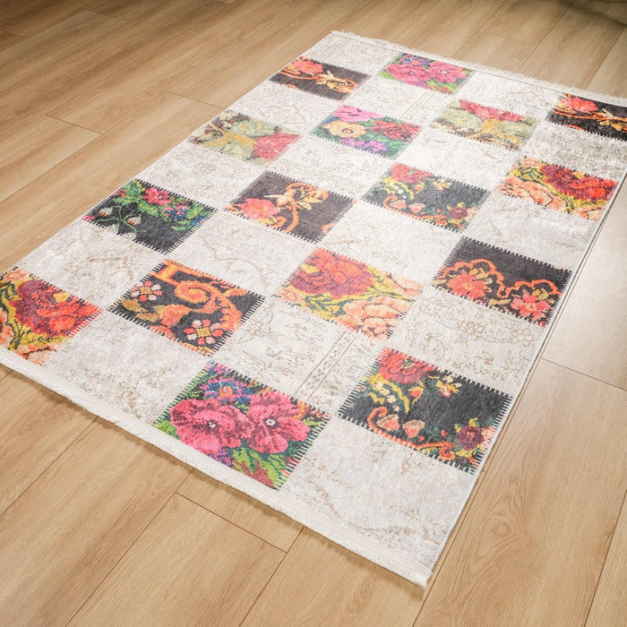 Siesta Neo Serisi Patchwork Desenli Dijital Baskı Halı, rengarenk, 120x180 cm — Halıcızade
